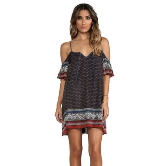 🍉 Free People Off Shoulder Flutter Sleeves Boho Slip Dress Small - Picture 1 of 15
